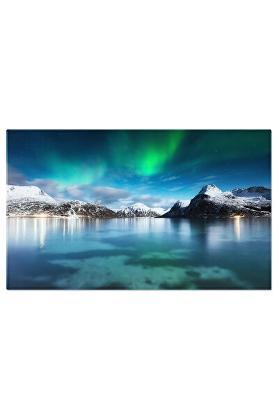 StoryGift Romania Tablou Canvas Stele si Aurora Boreala in Hamnøy, Norvegia, ...
