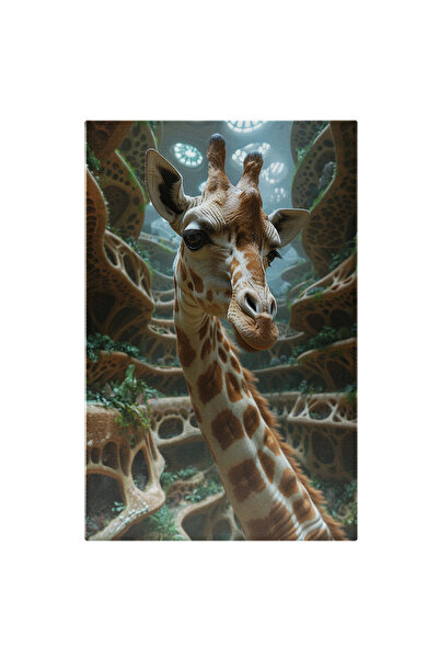 StoryGift Romania Tablou Canvas Puiul de Girafa cu Ochii Stralucitori si Gene...