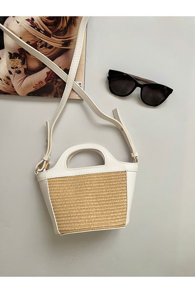 Babydoll Bag Geantă de damă mini cu paie reglabilă (cu sac de praf)