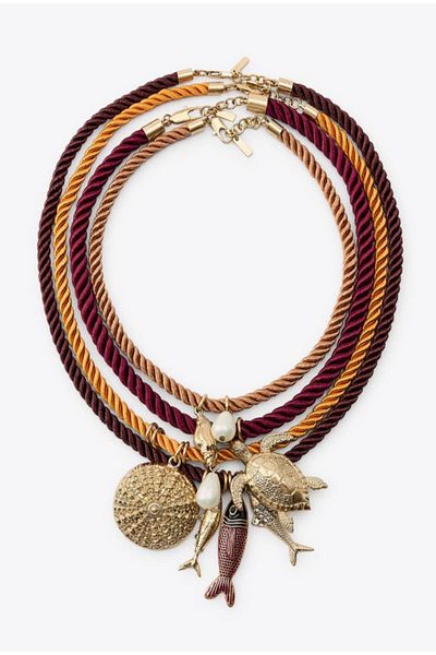 lysiaaccessory Zr Model 4-Piece Sea Themed Charm Rope Necklace