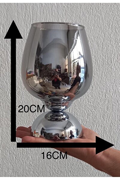 kutmen Dekoratif Füme Rengi Cam Vazo