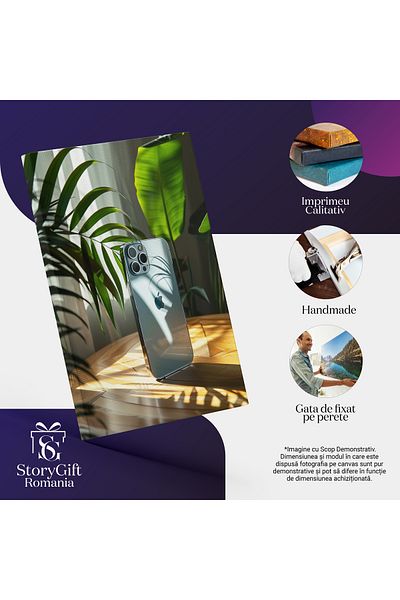 StoryGift Romania Tablou Canvas Evoluția Tehnologiei Mobile Iphone 14 Dispozitive Elegante Securitate În Buzunar