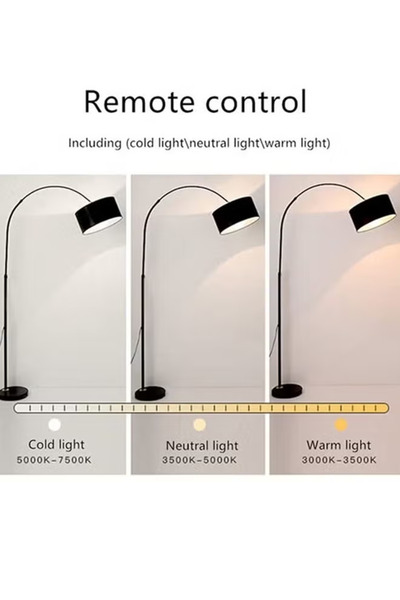 Generic مصباح أرضي DOMUIK لحامل LED بقوس عتيق مع ضوء دافئ وجهاز تحكم عن بعد لغرفة المعيشة