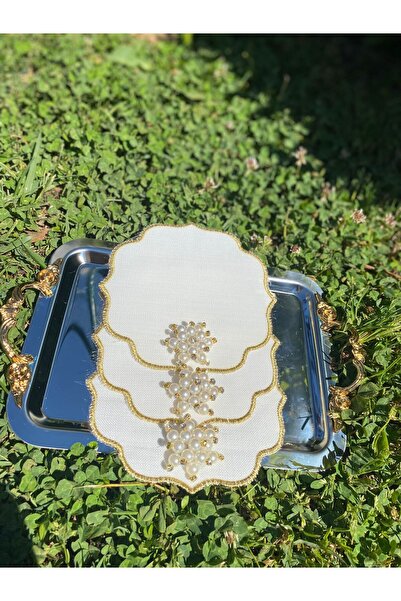 BÜŞRA Kahve Yanı taşlı sunum peçete 3 adet