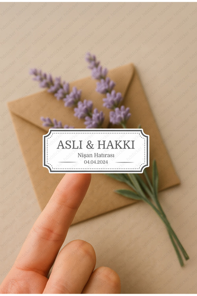 hdsticker 40 Adet Kişiye Özel Kına Nişan Nikah Düğün Sünnet Bebek Firma Etiket Sticker Hediye ve Çikolata P33