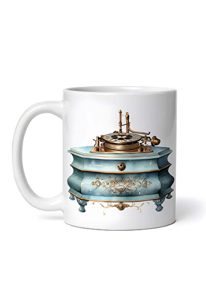 OEM Cană albă personalizată, Ceas cu instrument muzical vintage, INOVATIX®. 3...