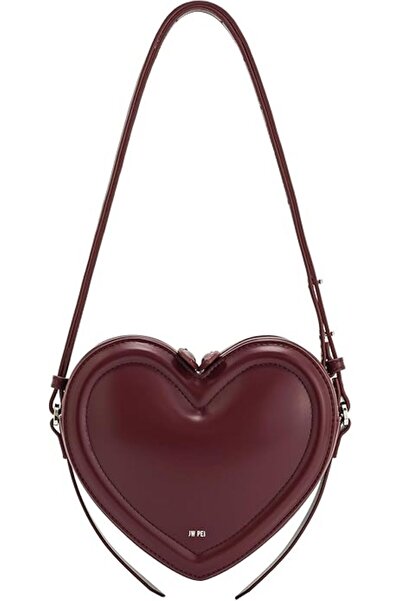 JW PEI Arlene Kalp Şekilli Omuz Çantası Vegan Deri, Ayarlanabilir Askı, Roman...