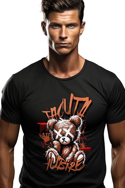 StoryGift Romania Tricou Barbati Urs De Plus Maro Iubire Tacuta Toxica Dragoste Cu Imprimeu Pe Fata, 100% Bu Stg