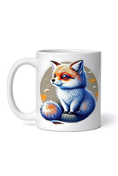 OEM Εξατομικευμένη λευκή κούπα, Σιβηρική αλεπού, INOVATIX®. 330 ml