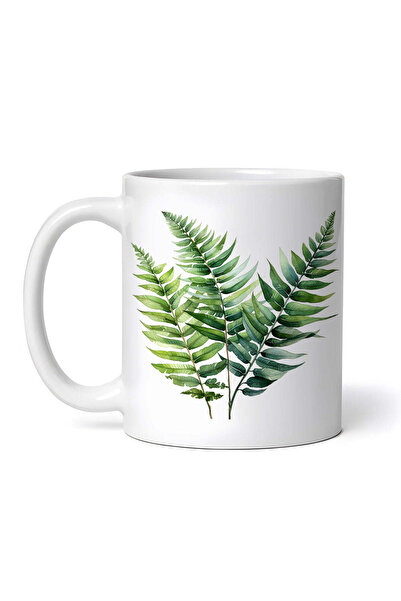 OEM Cană albă personalizată, Trei frunze de ferigă, INOVATIX®. 330ml