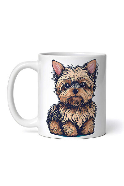 OEM Εξατομικευμένη λευκή κούπα, βελούδινο Yorkshire, INOVATIX®. 330ml