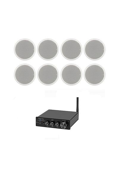 Audiosat Sistem sonorizare 8 boxe tavan +amplificator bluetooth
