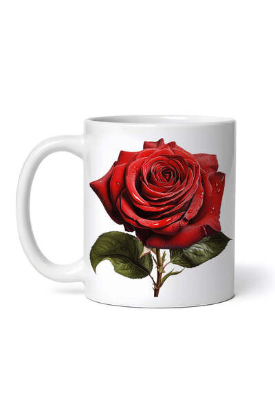 OEM Εξατομικευμένη λευκή κούπα, Red Rose Night Sky, INOVATIX®. 330ml