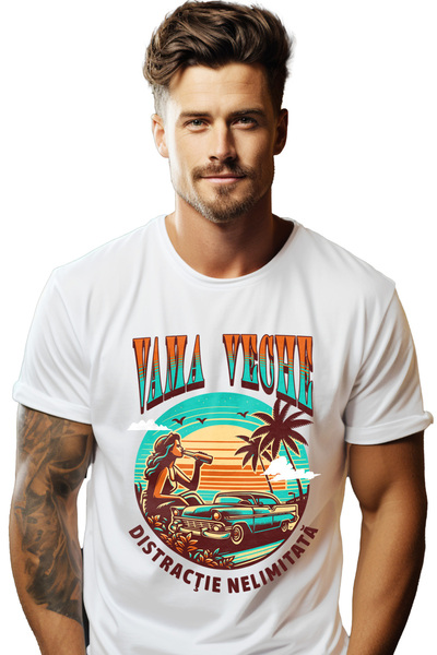 StoryGift Romania Tricou Barbati Vama Veche - Distractie Nelimitata Vintige T...