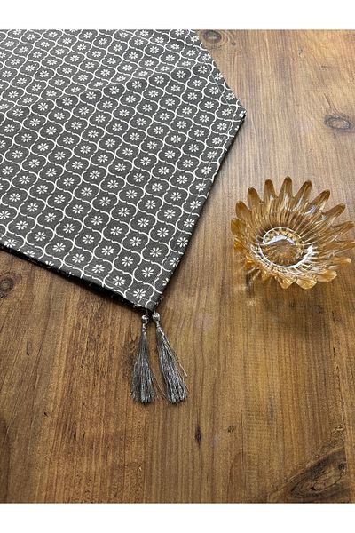 HALFART Γκρι Clover Duck Linen Runner |   Αδιάβροχο, ανθεκτικό στους λεκέδες |   Κομψή και μοντέρνα διακόσμηση τραπεζιού