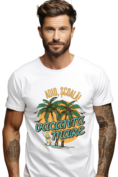 StoryGift Romania Tricou Barbati Vacanta Mare! Adio, Școala! Insula Tropicala...