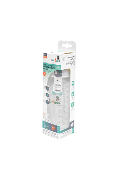 turtees Baby Bottle, 240mL Glass baby feeding bottle