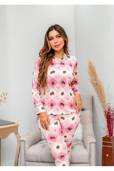ماركة غير محددة Women's cotton pajamas, free size, suitable for weights from 50 to 90 kg