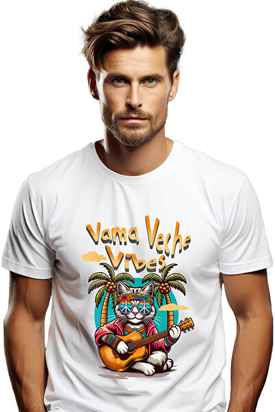 StoryGift Romania Tricou Barbati Vama Veche Vibes - Pisica Canta La Chitara, ...