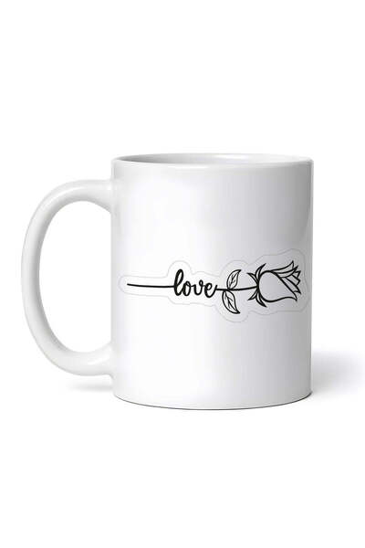 OEM Εξατομικευμένη λευκή κούπα, Rose Love, INOVATIX®. 330ml