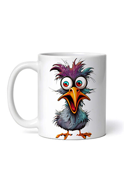 OEM Cană albă personalizată, Crazy Bird Stephen, INOVATIX®. 330ml