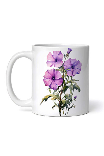 OEM Cană albă personalizată, Trei petunii mov, INOVATIX®. 330ml