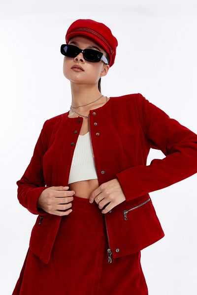 CE-YIL DERİ ÜRÜNLERİ Women Genuine Leather Jacket
