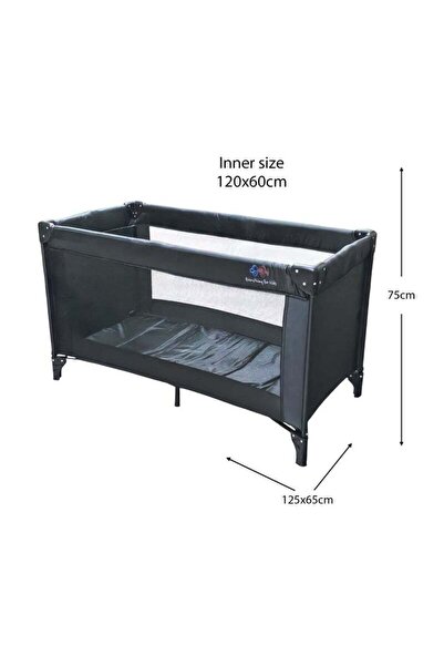 BabyCara Portable Baby Bed Travel Cot And Playpen - Quick Foldable with Carrying Bag 120x60cm Light Grey