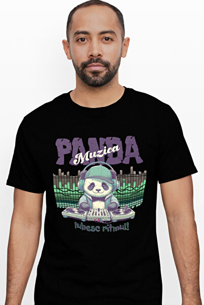 StoryGift Romania Tricou Barbati Urs Panda Dj Iubesc Ritmul Muzica Cu Imprime...