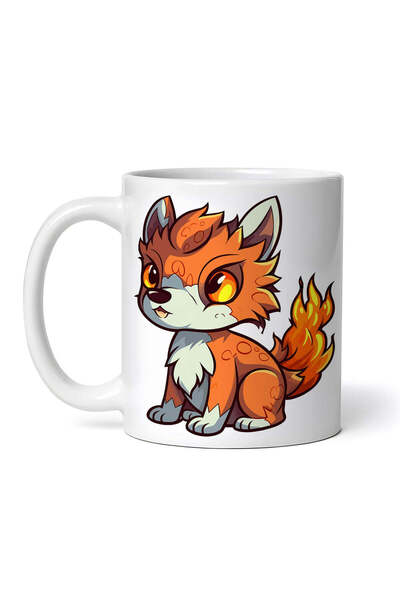 OEM Cană albă personalizată, Vulpita Feng, INOVATIX®. 330 ml