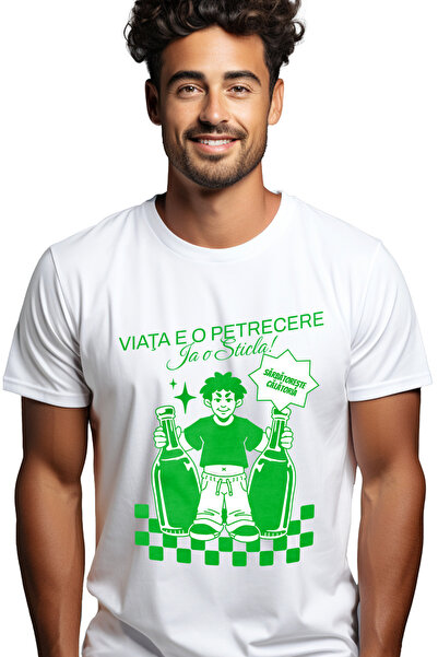 StoryGift Romania Tricou Barbati Viata E O Petrecere. Ia O Sticla Barbat Alco...
