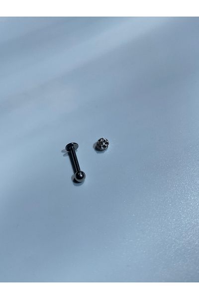 kurukafagift Steel Ball Two Prong Straight Piercing Tragus Helix Cartilage Silver Color 8 mm