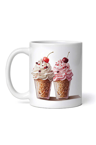 OEM Cană albă personalizată, înghețată de vanilie și cireșe, INOVATIX®. 330ml