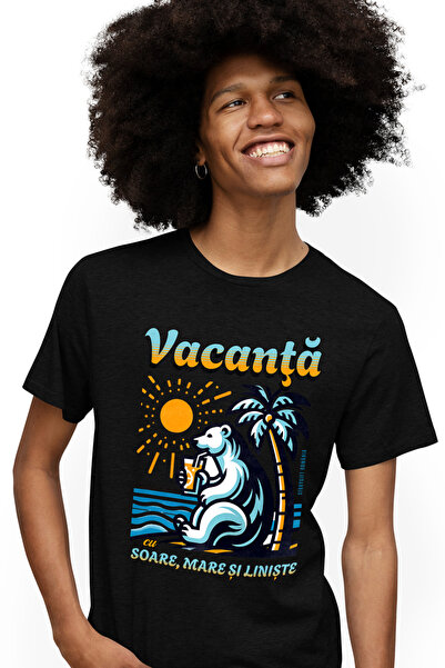 StoryGift Romania Tricou Barbati Vacanta Cu Soare, Mare Si Liniste Relaxare C...