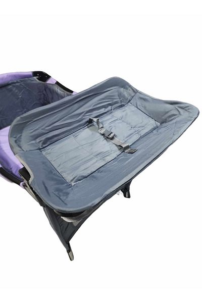 BabyCara Multi-Purpose Nursery Playpen Foldable Cot And Diaper Changer Baby Bed Carry Bag 110x60 Purple
