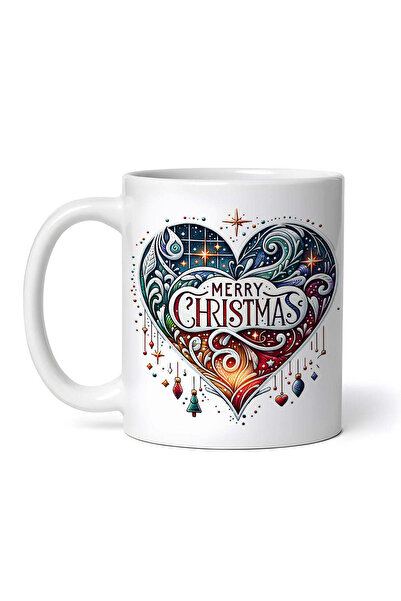 OEM Cană albă personalizată, Marry Christmas Minerva Heart, INOVATIX®. 330ml