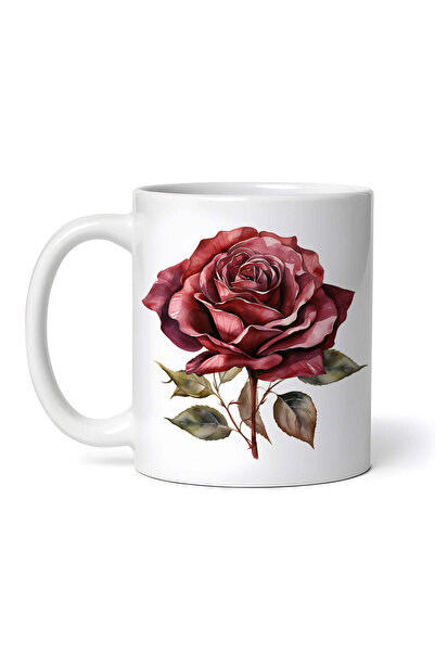 OEM Εξατομικευμένη λευκή κούπα, Red Rose, INOVATIX®. 330ml