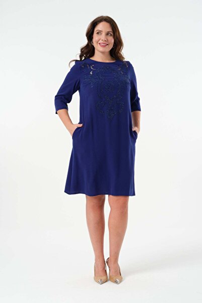 Gemko Embroidered Dress - Sax