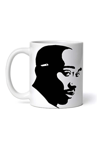 OEM Εξατομικευμένη λευκή κούπα, Tupac Shakur, INOVATIX®. 330 ml