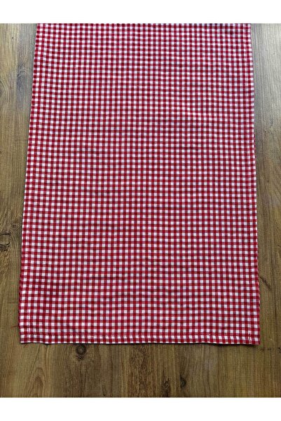 HALFART Kırmızı Pitikareli İnce Tip Kumaş Runner | 40x140 cm | Hafif, Şık Mas...