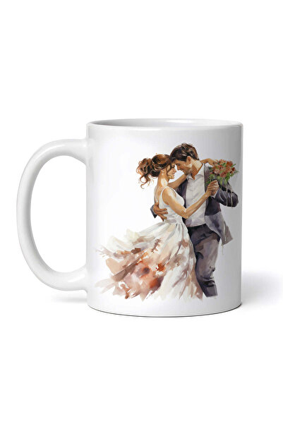 OEM Προσωποποιημένη λευκή κούπα, Προσκλητήριο γάμου Ο Χορός της Νύφης και του...