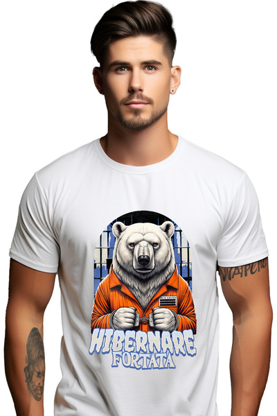 StoryGift Romania Tricou Barbati Urs In Inchisoare Hibernare Fortatat Cu Impr...