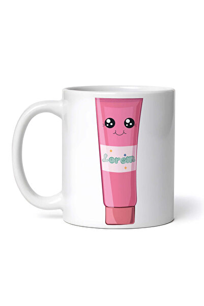 OEM Cană albă personalizată, tub cremă Lorem, INOVATIX®. 330 ml