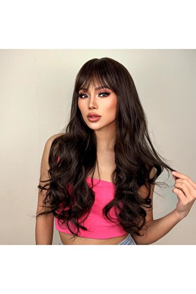 animis beauty Peruca lunga Saten, cu breton, fibra sintetica cu aspect natura...