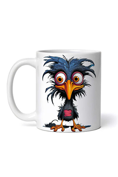 OEM Cană albă personalizată, Crazy Bird Ass, INOVATIX®. 330ml