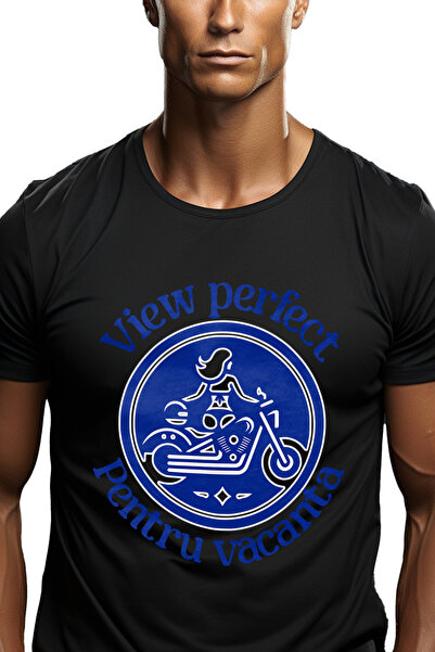 StoryGift Romania Tricou Barbati Fata In Bikini Pe Motocicleta Text View Perf...