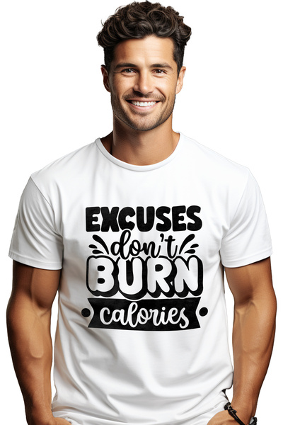 StoryGift Romania Tricou Barbati Cu Mesajul "scuzele Nu Ard Caloriile" - Slab...