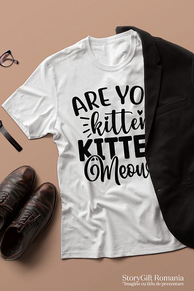 StoryGift Romania Men's T-shirt for cat lovers with message in English - heart animal with im STG