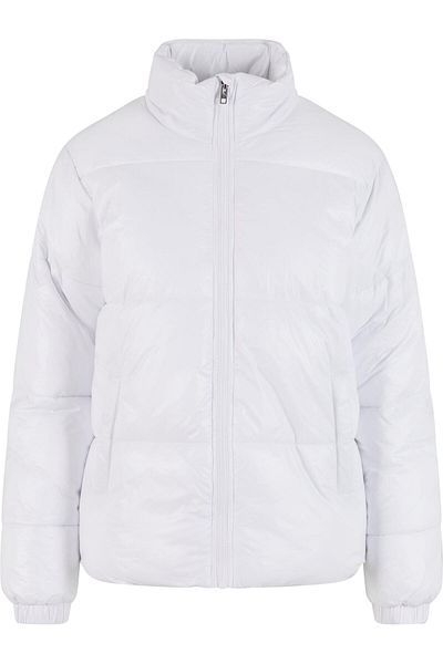 Urban Classics Recycelte, kurze, glänzende Damen-Pufferjacke