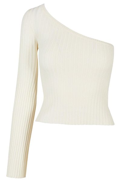 Urban Classics Damen Ladies Short Rib Knit One Sleeve Sweater